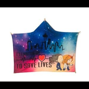 Grey’s Anatomy Hooded Fleece Blanket 
Soft cozy 
Wrap Throw Hooded Blanket